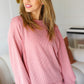 Sublime Rose Mineral Wash Rib Knit Pullover Top