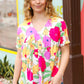 Multicolor Floral V Neck Dolman Top