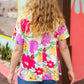 Multicolor Floral V Neck Dolman Top