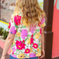 Multicolor Floral V Neck Dolman Top