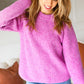 All You Need Lavender Mélange Round Neck Knit Sweater