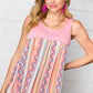 Coral & Peach Two-Tone Boho Print Back Tie Tank