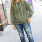 Know Yourself Olive Acid Wash Fleece Lined Hoodie