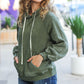 Know Yourself Olive Acid Wash Fleece Lined Hoodie