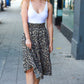 It's Your Day Black Ditzy Floral Smocked Waist Midi Skirt