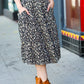 It's Your Day Black Ditzy Floral Smocked Waist Midi Skirt