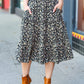 It's Your Day Black Ditzy Floral Smocked Waist Midi Skirt