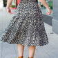 It's Your Day Black Ditzy Floral Smocked Waist Midi Skirt