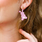 Lilac Easter Bunny Clay Dangle Earrings