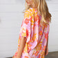 Lilac Tropical Floral Print Woven Top