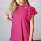 Fandango Leopard Print Mock Neck Flutter Sleeve Top