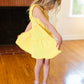 Kids Joyful Canary Tiered Ruffle Sleeveless Dress
