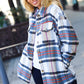 Perfectly You Taupe & Blue Plaid Flannel Button Down Shacket
