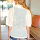 Can't Look Away Oatmeal Crochet Collared Top