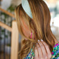 Sage Green Ribbed Knit Top Knot Headband