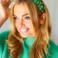 Shamrock Pearl and Jewels Top Knot Knit Headband