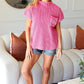 On Your Way Up Fuchsia Washed Mock Neck Knit Top
