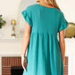 Summer Days Teal Waffle Knit Ruffle Sleeve Babydoll Dress