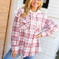 Make Your Day Pink Plaid Frayed Hoodie Jacket