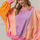 BiBi Color Block Exposed Seam Sweatshirt with Pockets