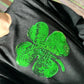 S-XXL Black Sequin Shamrock Corded Crew