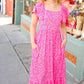 Perfectly You Fuchsia Ditzy Floral Fit & Flare Maxi Dress