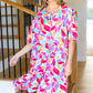 Feel Your Best Multicolor Floral Tiered Front Tie Pocketed Dress