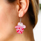 Pink Disco Cowgirl Hat Wooden Earrings