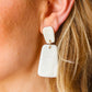 Off White Rectangle Geometric Dangle Earrings