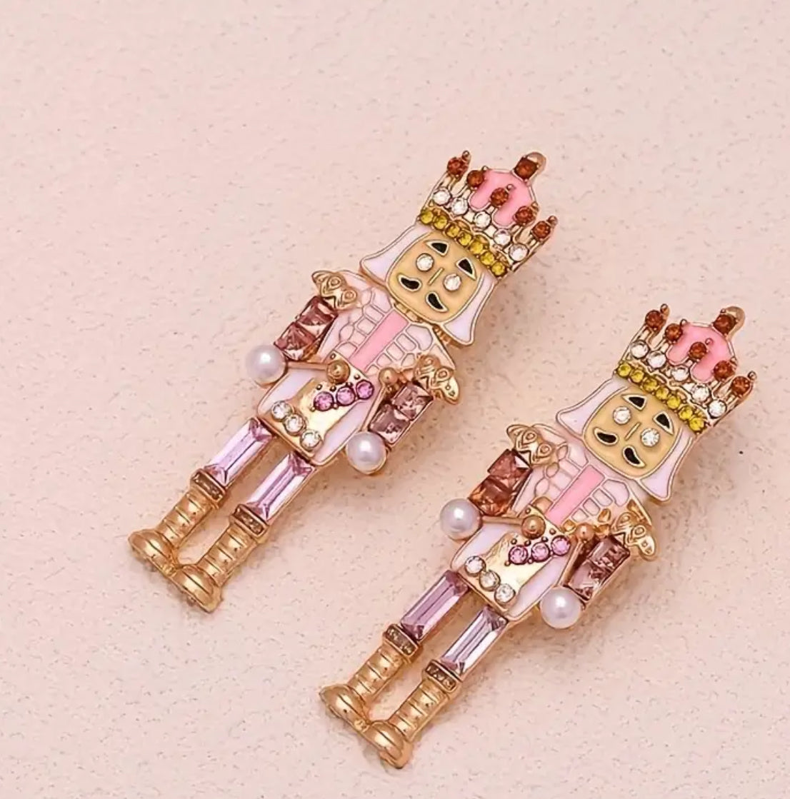 Pink Nutcracker Earrings