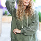 Know Yourself Olive Acid Wash Fleece Lined Hoodie