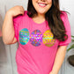 Turn Heads Hot Pink Sequin Easter Egg Terry Top