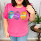 Turn Heads Hot Pink Sequin Easter Egg Terry Top