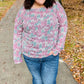 Magenta & Teal Vintage Two Tone Knit Top