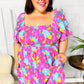 Vacay Vibes Fuchsia Floral Print Fit & Flare Smocked Dress