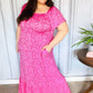 Perfectly You Fuchsia Ditzy Floral Fit & Flare Maxi Dress