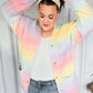 Face The Day Rainbow Ombre Cable Knit Cardigan