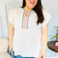 Weekend Ready Taupe Embroidered Notched Neck Babydoll Top