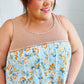 Orange & Blue Two Tone Floral Back Tie Tank