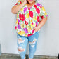 Multicolor Floral V Neck Dolman Top