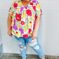 Multicolor Floral V Neck Dolman Top