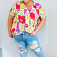 Multicolor Floral V Neck Dolman Top