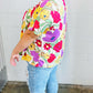 Multicolor Floral V Neck Dolman Top