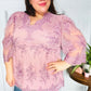 Crazy For You Mauve Lace Embroidered V Neck Top