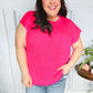 Best In Bold Hot Pink Dolman Ribbed Knit Sweater Top