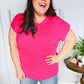 Best In Bold Hot Pink Dolman Ribbed Knit Sweater Top