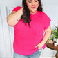 Best In Bold Hot Pink Dolman Ribbed Knit Sweater Top