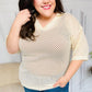 Can't Look Away Oatmeal Crochet Collared Top