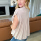 Pleat Detail Button Up Blouse in Taupe