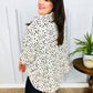 Diva Loving Ivory Leopard Print Button Down Oversized Top